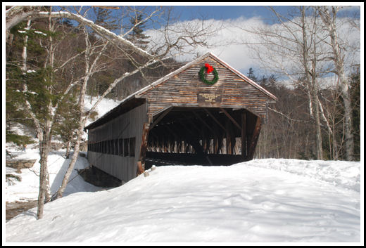Albany Covered Bridge in Snow, White Mountains National Forest, New Hampshire
