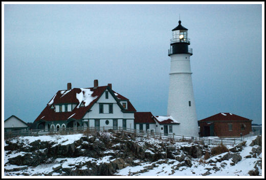 Snowbound Portland Head Light, Maine