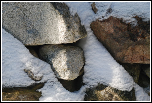 Stone Wall and Snow, Massachusetts